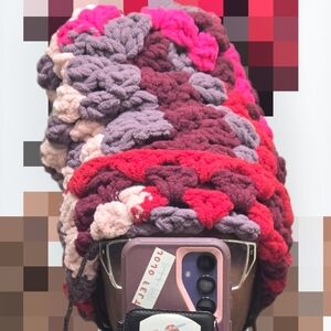 VDAY Chunky Granny Square Slouchy Beanie, Handmade By Me, Ask About Customs